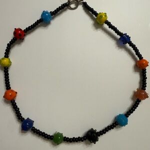 Colorful Beaded Necklace with Charms